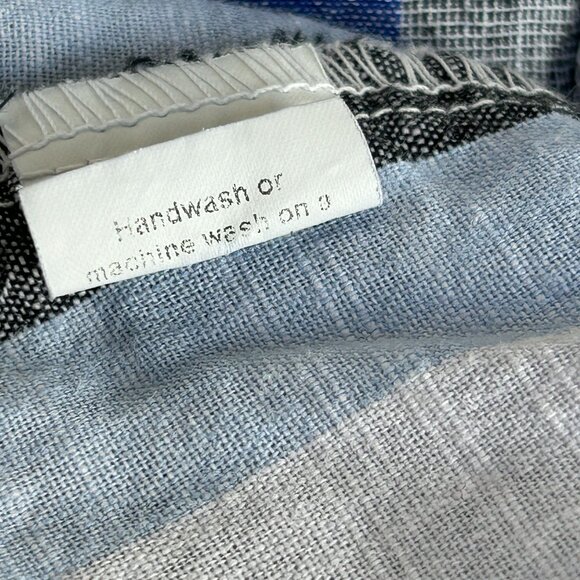 Cynthia Ashby Womens Oversized Striped Tunic Top Large Linen Blend Multicolor - Picture 6 of 10